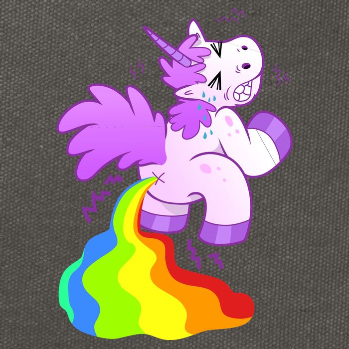 Funny Unicorn Pooping A Rainbow Cotton Canvas Backpack