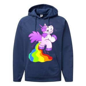 Funny Unicorn Pooping A Rainbow Performance Fleece Hoodie