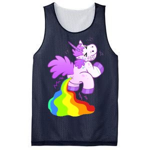 Funny Unicorn Pooping A Rainbow Mesh Reversible Basketball Jersey Tank