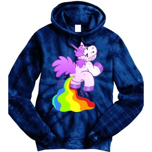 Funny Unicorn Pooping A Rainbow Tie Dye Hoodie