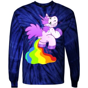 Funny Unicorn Pooping A Rainbow Tie-Dye Long Sleeve Shirt