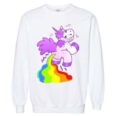 Funny Unicorn Pooping A Rainbow Garment-Dyed Sweatshirt