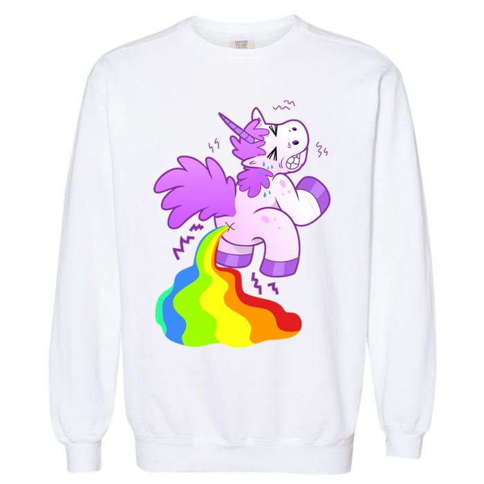 Funny Unicorn Pooping A Rainbow Garment-Dyed Sweatshirt