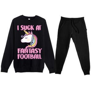 Funny Unicron I Suck At Fantasy Football Premium Crewneck Sweatsuit Set