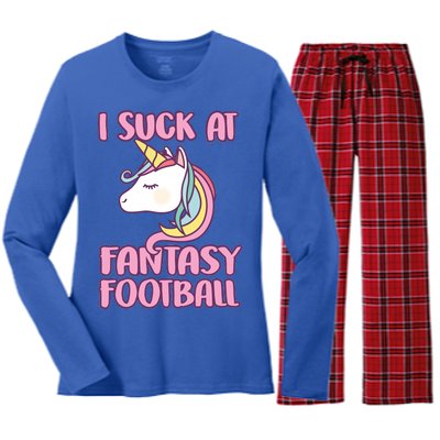 Funny Unicron I Suck At Fantasy Football Women's Long Sleeve Flannel Pajama Set 