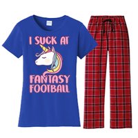 Funny Unicron I Suck At Fantasy Football Women's Flannel Pajama Set