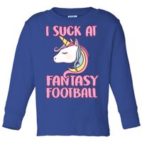 Funny Unicron I Suck At Fantasy Football Toddler Long Sleeve Shirt