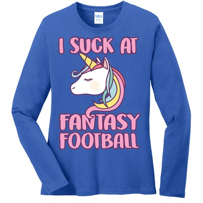 Funny Unicron I Suck At Fantasy Football Ladies Long Sleeve Shirt