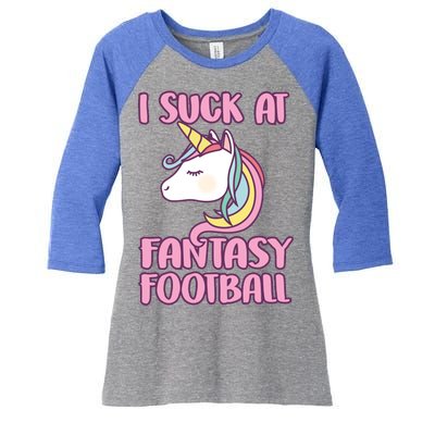 Funny Unicron I Suck At Fantasy Football Women's Tri-Blend 3/4-Sleeve Raglan Shirt