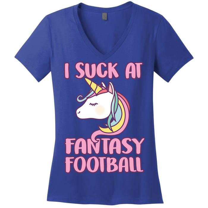 Funny Unicron I Suck At Fantasy Football Women's V-Neck T-Shirt