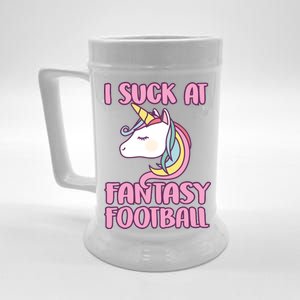 Funny Unicron I Suck At Fantasy Football Beer Stein