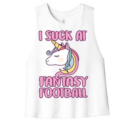 Funny Unicron I Suck At Fantasy Football Women's Racerback Cropped Tank