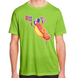 Funny USA American Flag Hotdog Adult ChromaSoft Performance T-Shirt