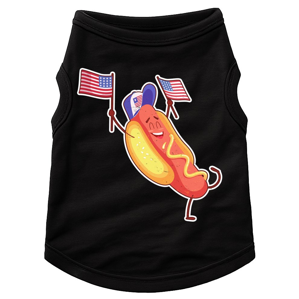 Funny USA American Flag Hotdog Doggie Tank