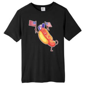 Funny USA American Flag Hotdog Tall Fusion ChromaSoft Performance T-Shirt