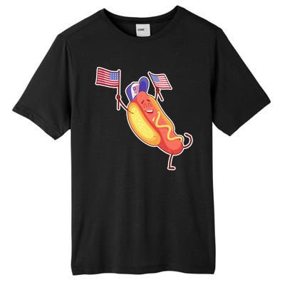 Funny USA American Flag Hotdog Tall Fusion ChromaSoft Performance T-Shirt