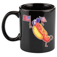 Funny USA American Flag Hotdog 11oz C Handle Ceramic Mug