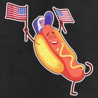 Funny USA American Flag Hotdog 11oz C Handle Ceramic Mug