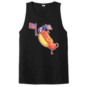 Funny USA American Flag Hotdog PosiCharge Competitor Tank