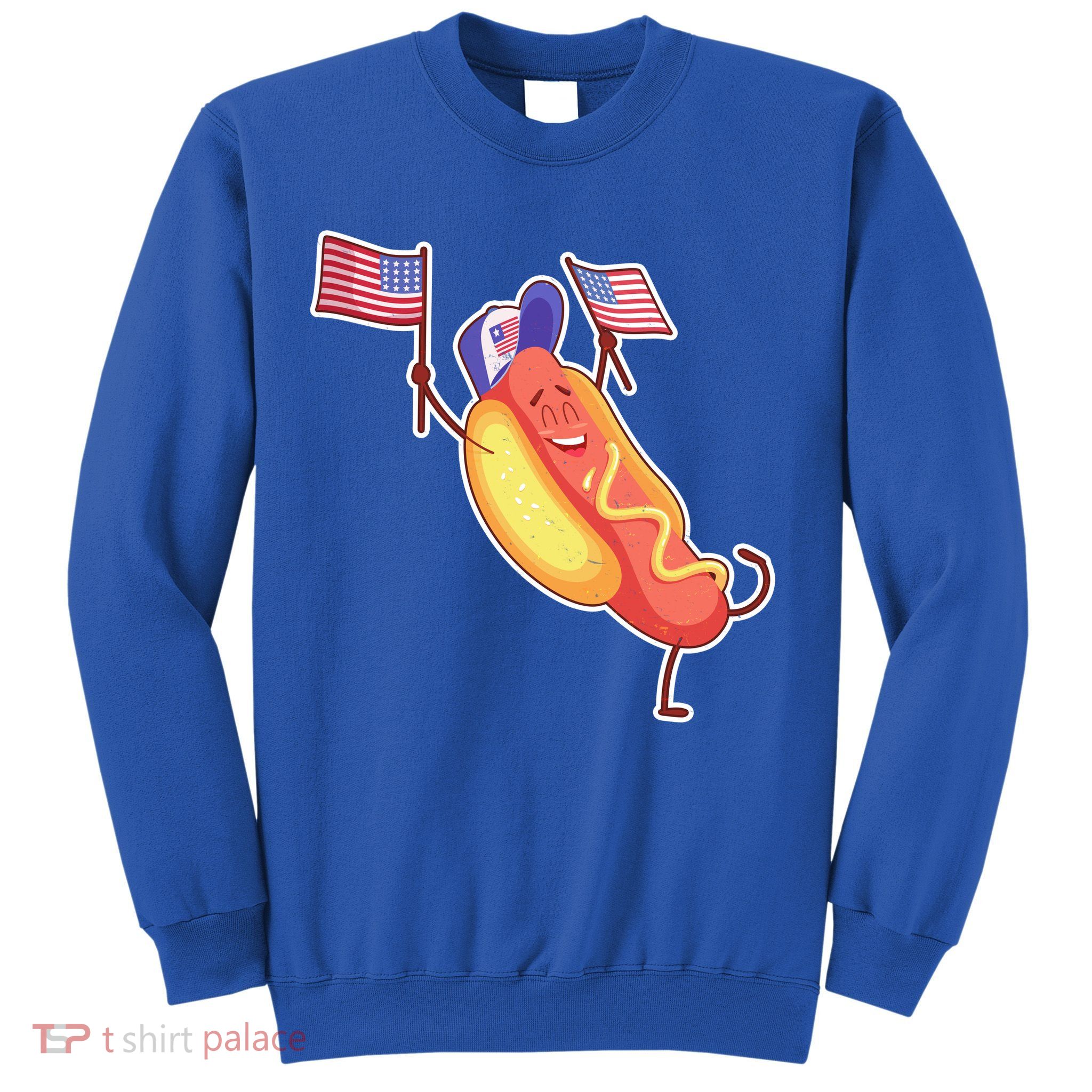 Funny USA American Flag Hotdog Sweatshirt