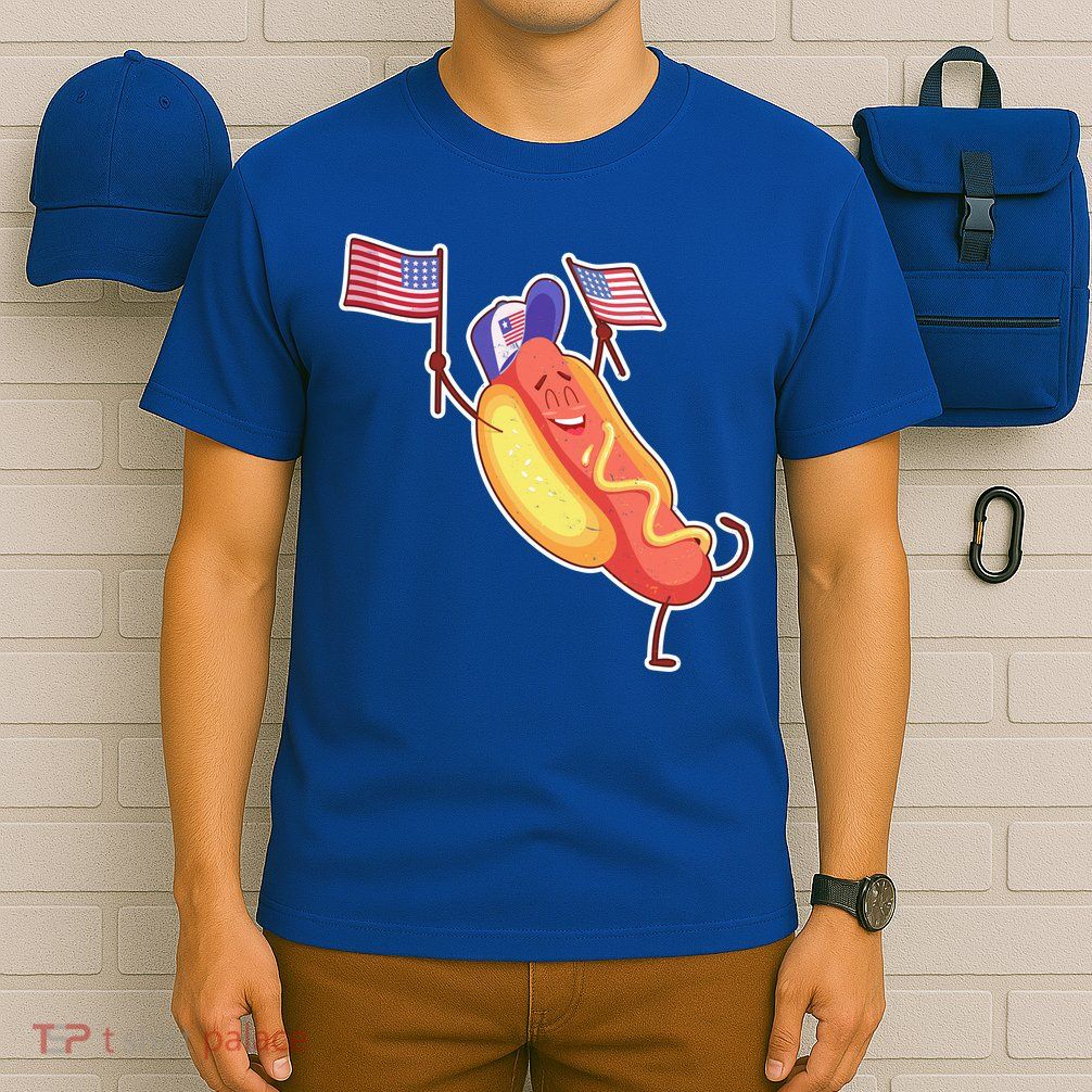 Funny USA American Flag Hotdog T-Shirt