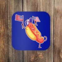 Funny USA American Flag Hotdog Coaster