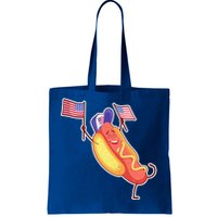 Funny USA American Flag Hotdog Tote Bag