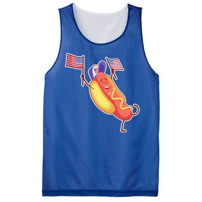 Funny USA American Flag Hotdog Mesh Reversible Basketball Jersey Tank