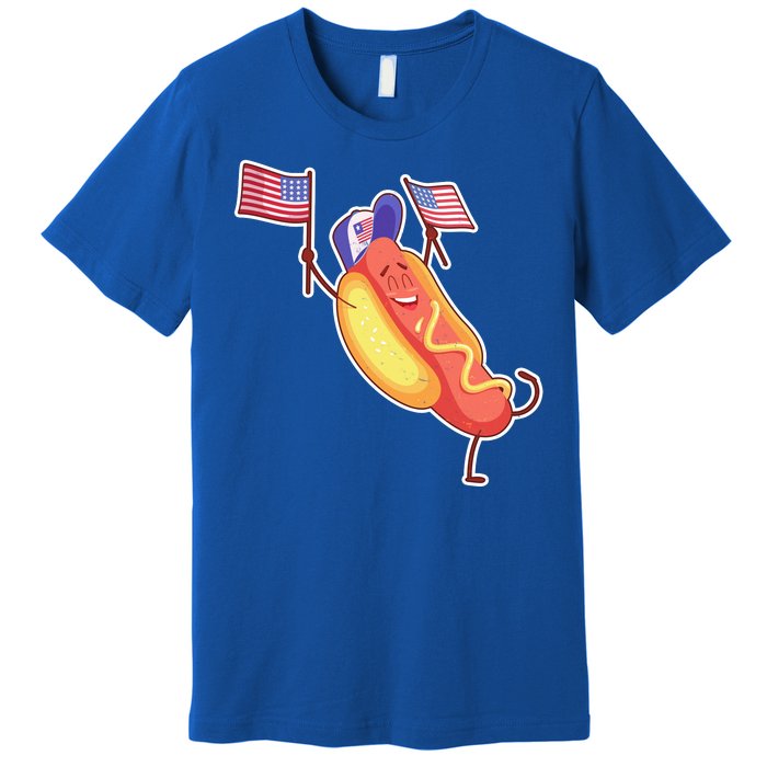 Funny USA American Flag Hotdog Premium T-Shirt