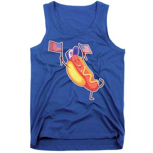 Funny USA American Flag Hotdog Tank Top