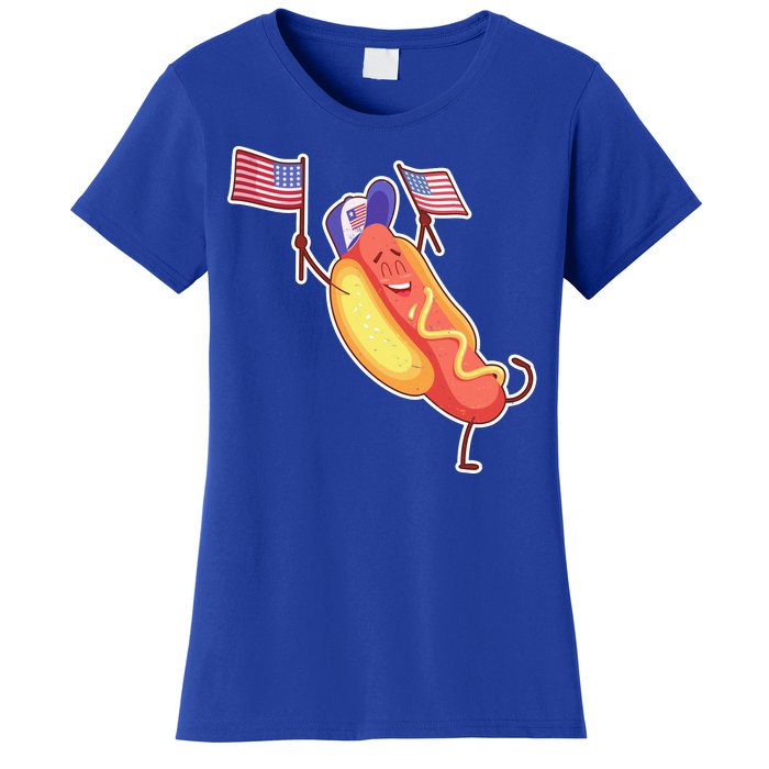 Funny USA American Flag Hotdog Women's T-Shirt