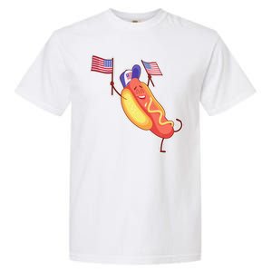 Funny USA American Flag Hotdog Garment-Dyed Heavyweight T-Shirt