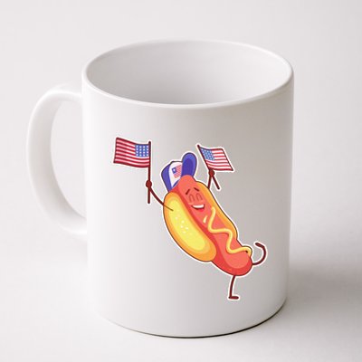 Funny USA American Flag Hotdog Coffee Mug