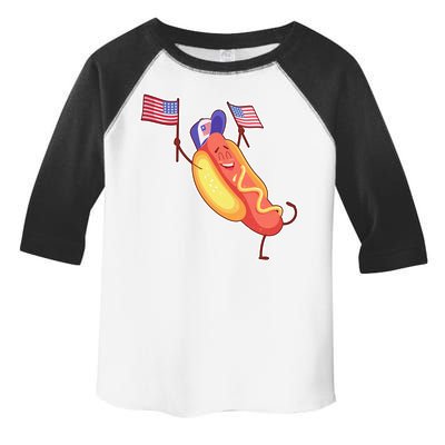 Funny USA American Flag Hotdog Toddler Fine Jersey T-Shirt