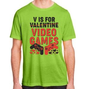 Funny V is For Video Games Gaming Fan Adult ChromaSoft Performance T-Shirt