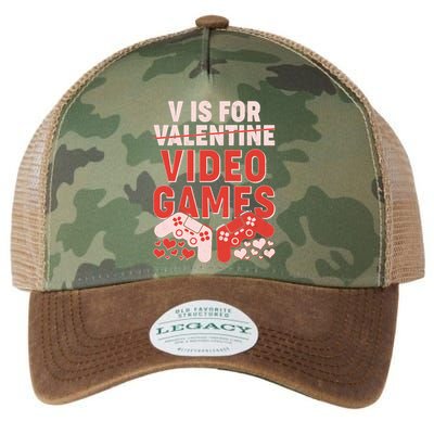 Funny V is For Video Games Gaming Fan Legacy Tie Dye Trucker Hat