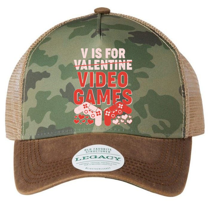 Funny V is For Video Games Gaming Fan Legacy Tie Dye Trucker Hat