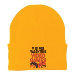 Funny V is For Video Games Gaming Fan Knit Cap Winter Beanie