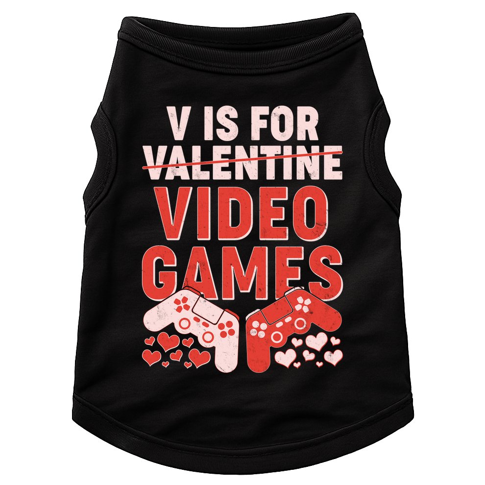 Funny V is For Video Games Gaming Fan Doggie Tank
