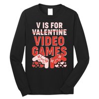 Funny V is For Video Games Gaming Fan Long Sleeve Shirt