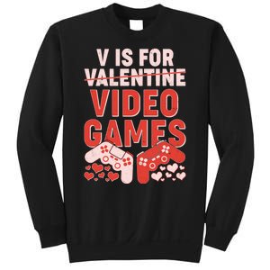 Funny V is For Video Games Gaming Fan Sweatshirt