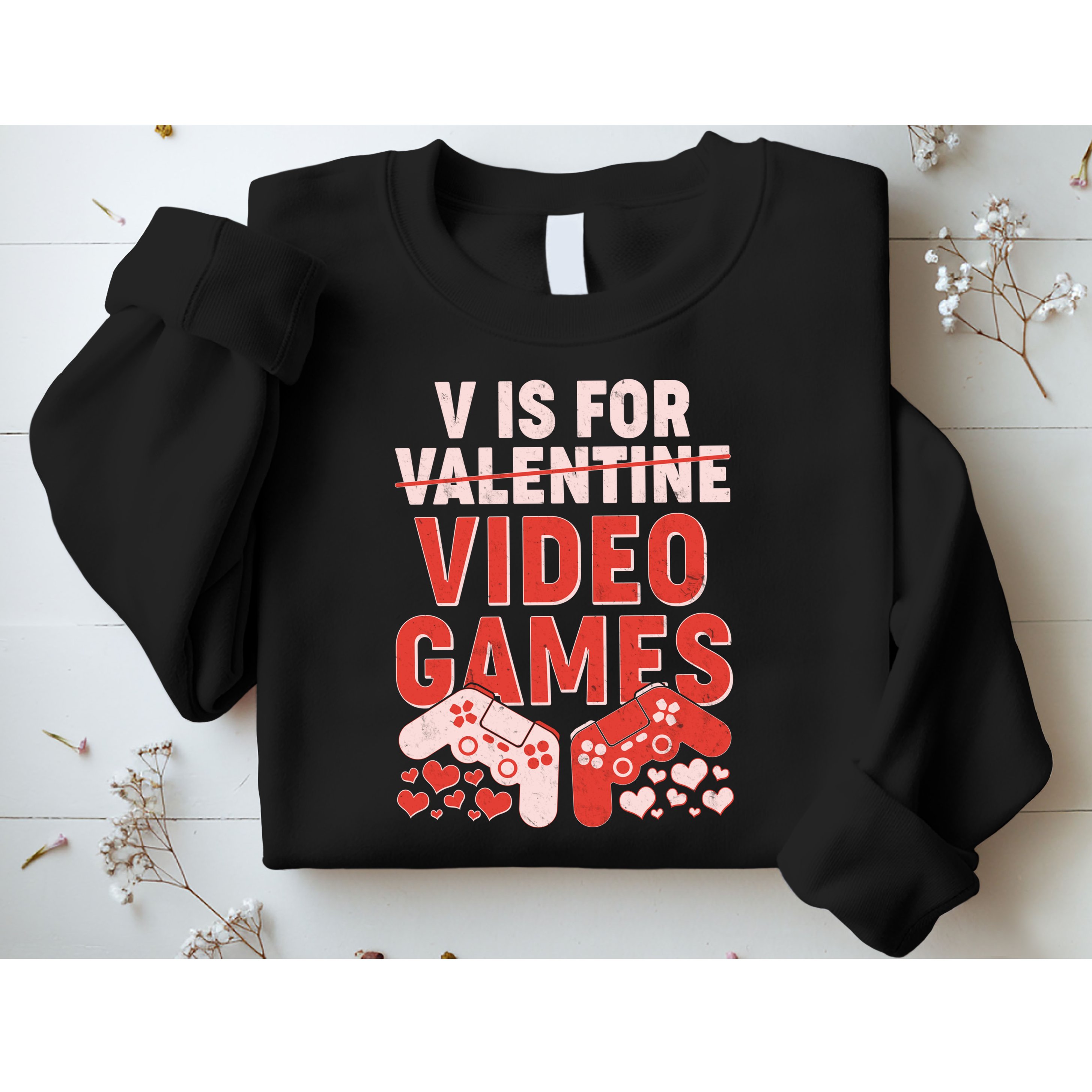 Funny V is For Video Games Gaming Fan Sweatshirt