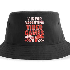 Funny V is For Video Games Gaming Fan Sustainable Bucket Hat