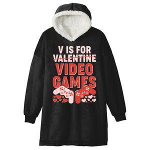 Funny V is For Video Games Gaming Fan Hooded Wearable Blanket