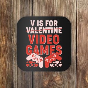 Funny V is For Video Games Gaming Fan Coaster