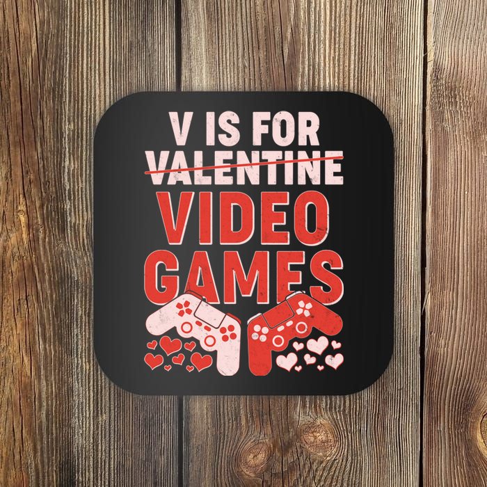 Funny V is For Video Games Gaming Fan Coaster