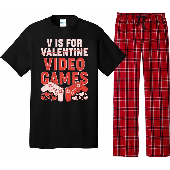 Funny V is For Video Games Gaming Fan Pajama Set