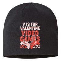 Funny V is For Video Games Gaming Fan Sustainable Beanie