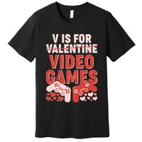 Funny V is For Video Games Gaming Fan Premium T-Shirt