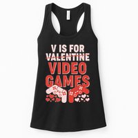 Funny V is For Video Games Gaming Fan Womens Tank Top